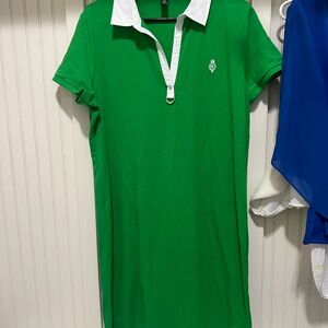 Ralph Lauren Green Polo Dress with White Trim
